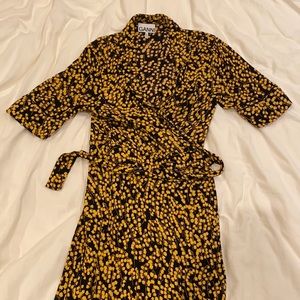 Ganni crepe wrap dress, 38